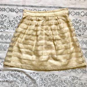 Ann Taylor Gold shimmery A-line Skirt